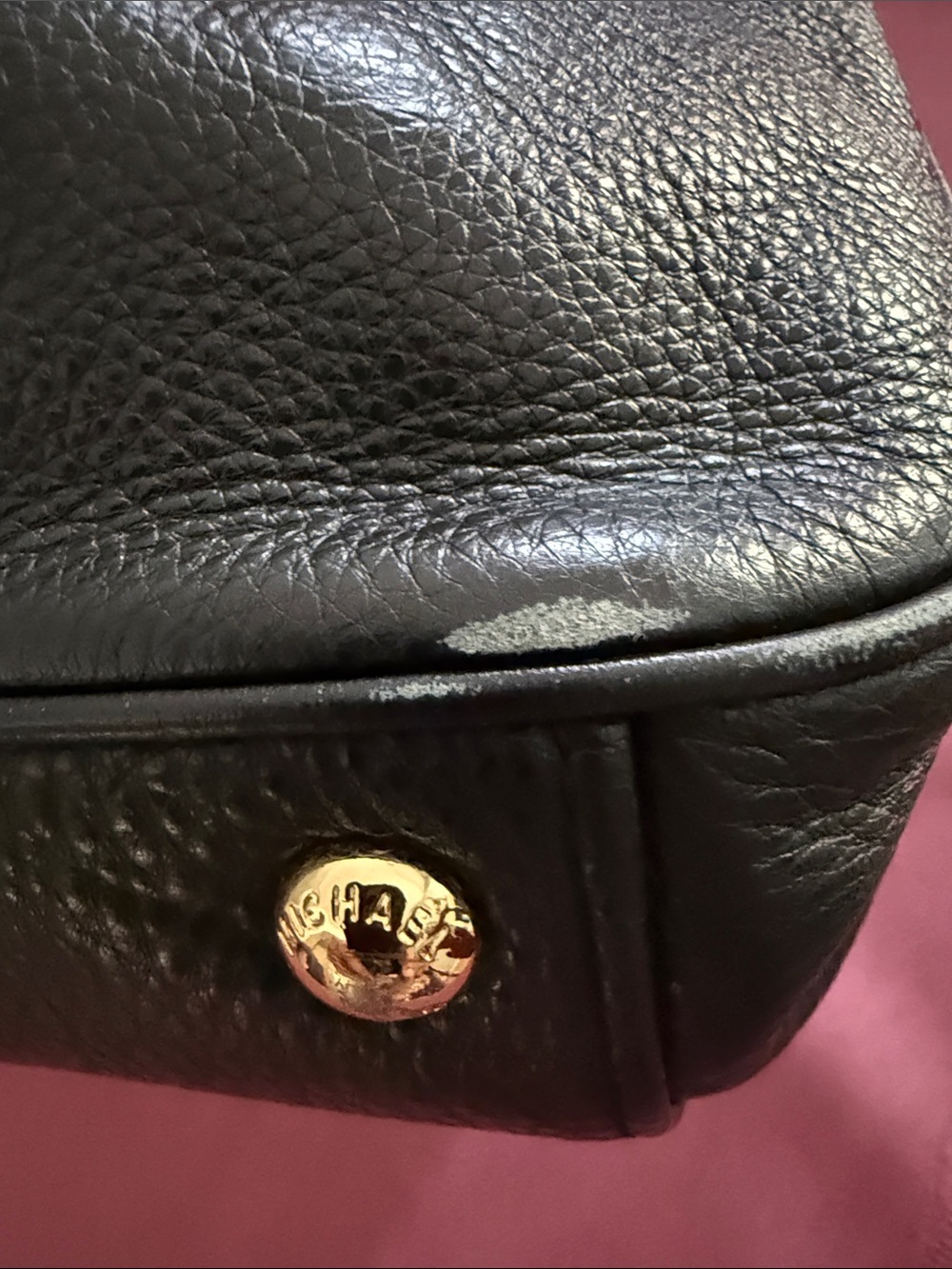 Michael Kors "Fulton Chain" Pebbled Leather Shoulder Bag - Picture 7 of 15